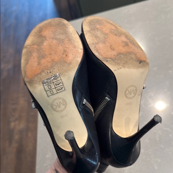 Michael Kors Black Heeled Boots with Edgy Buckle Design - Picture 2 of 8